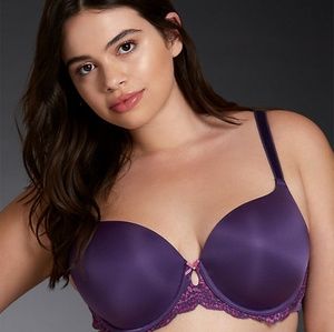 40B PURPLE LACE & MICROFIBER SEXY T-SHIRT BRA
